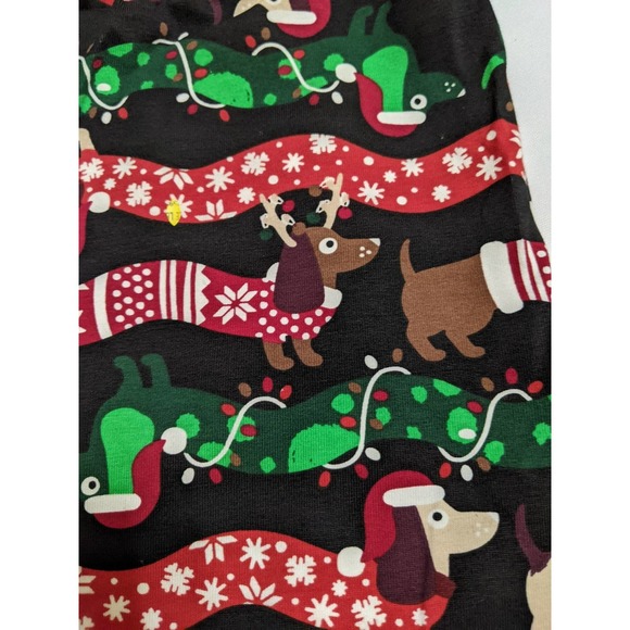 Dachshund dog Holiday Leggings Juniors L 11 13 Ankle Length NEW Christmas NOBO - Picture 2 of 5